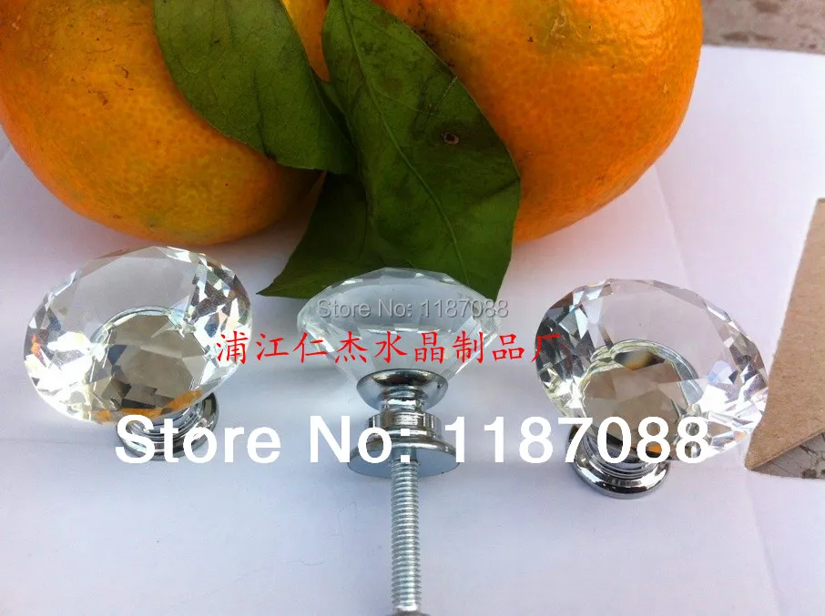 Высокое качество 16 шт/30 мм прозрачное Хрустальное стекло кухонный шкаф ручки и