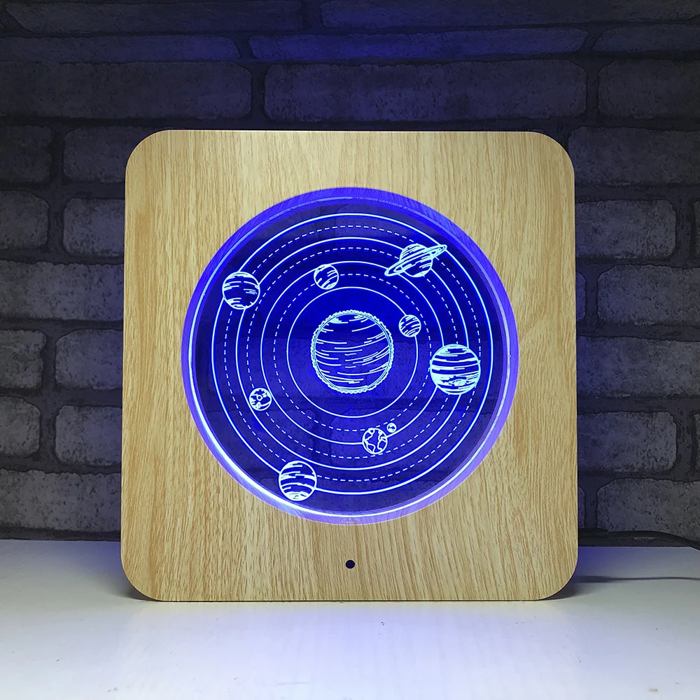 

Creative Wooden Galaxy LED Night Light 7 Color Change Desk Light Action Figures Boys Girls Birthday Toys #482