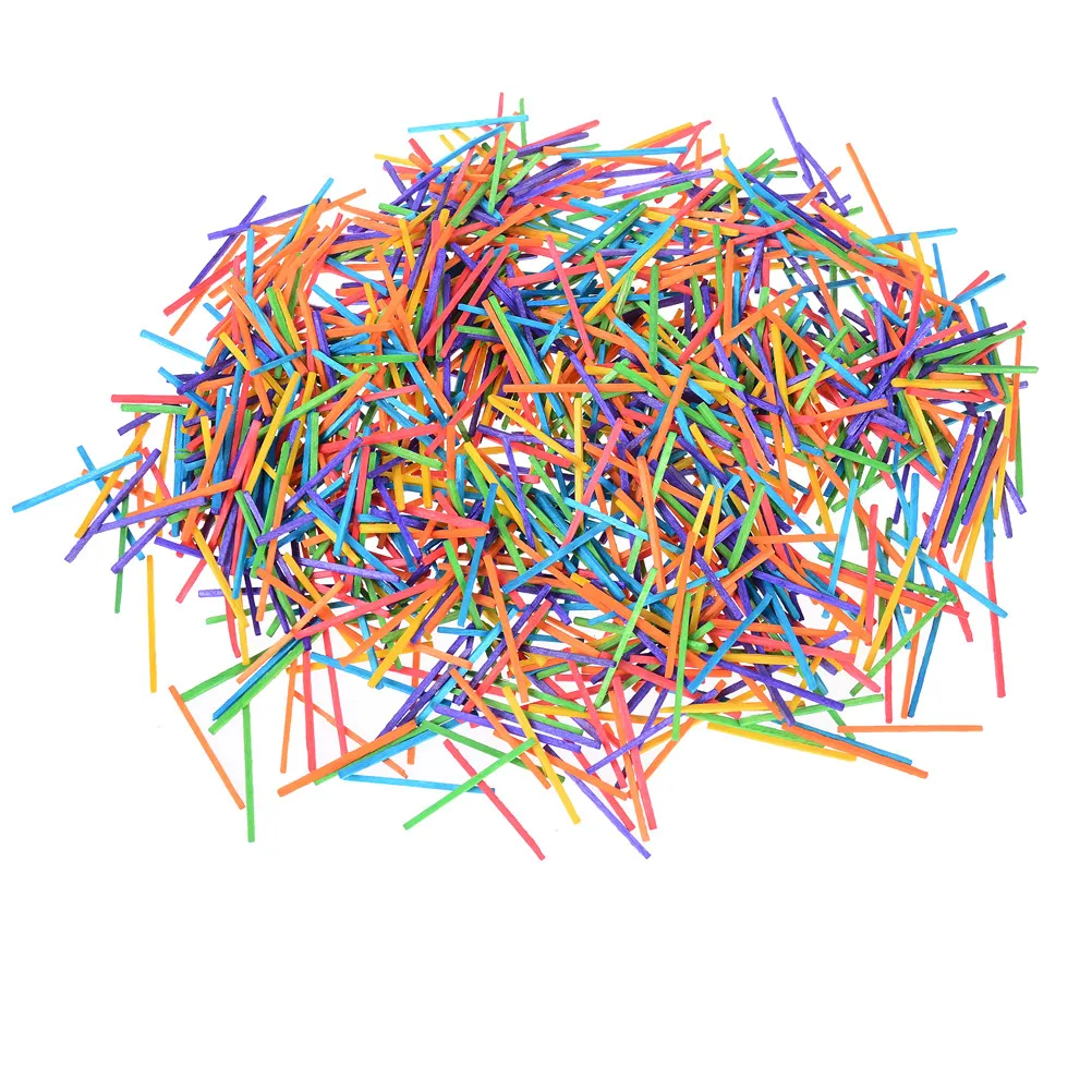 1000 палочки для спичек радужного цвета мини рукоделия деревянные бруски