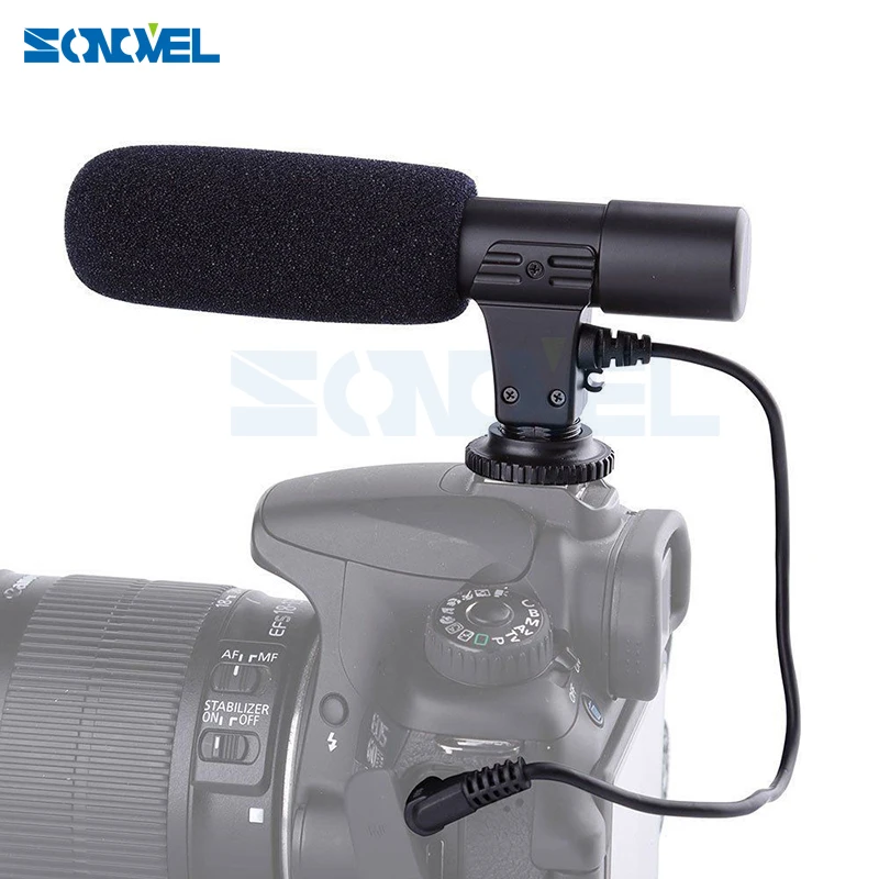 Mic-01 профессиональный конденсаторный Камера микрофон для цифровой однообъективной зеркальной камеры Canon EOS M2 M3 M5 M6 800D 760D 750D 77D 80D 5Ds R 7D 6D 5D Mark IV