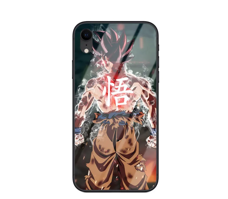 Glass TPU New Saiyan Vegeta Dragon Ball Z Son Goku Case For iPhone XR X XS MAX 7 8 6 6S plus Super Luxury Glass Cover For iPhone 11Pro Max - Color: Glass TPU