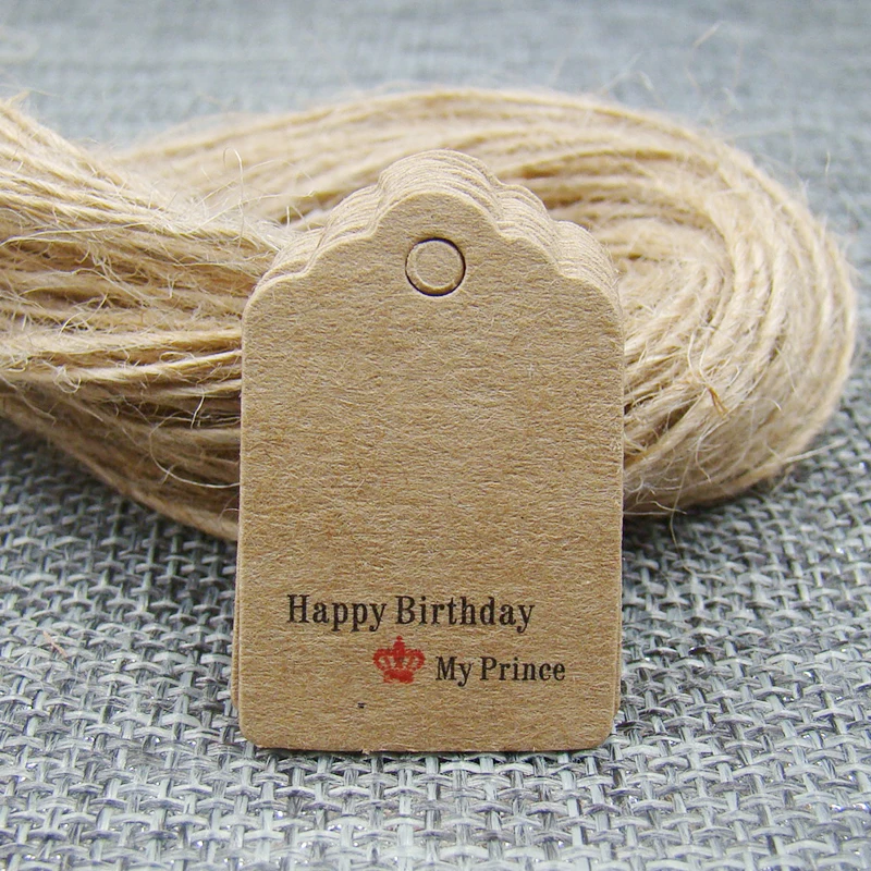 3*2cm scallop jewelry gift paper tag kraft color thank you tag500pcs +500pcs hemp string for products hang tagging label | Дом и сад