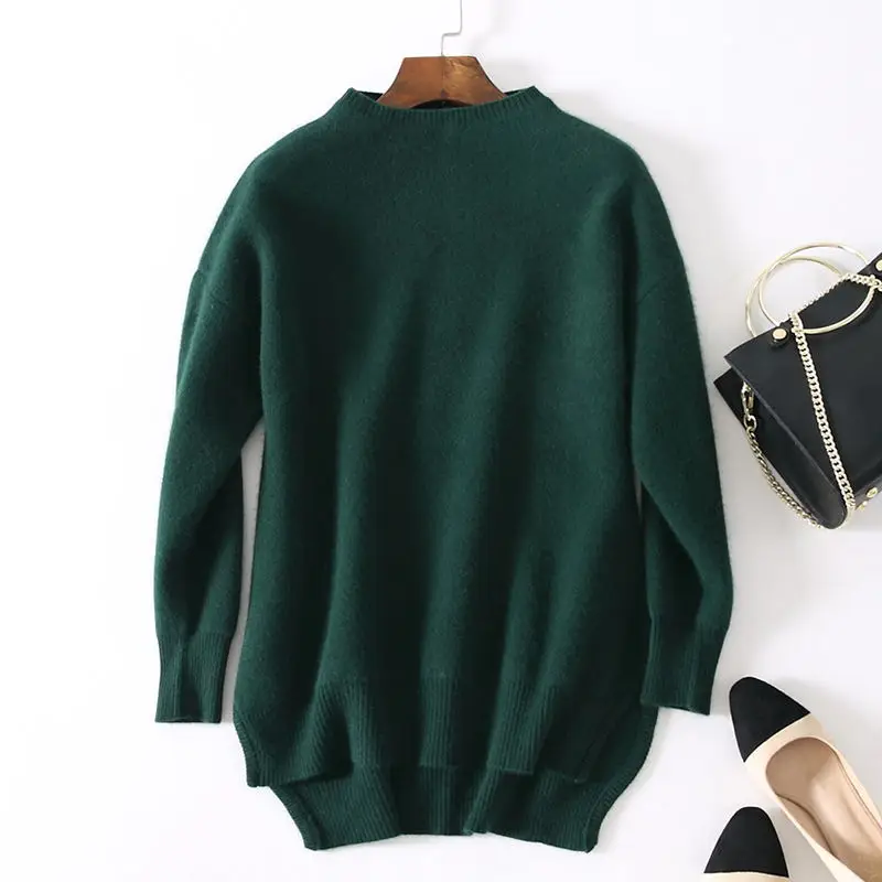Женская водолазка толстый кашемировый свитер Женский пуловер Зимний серый