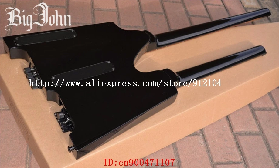 Бесплатная доставка электрический бас и гитара с двойным горлышком без головы