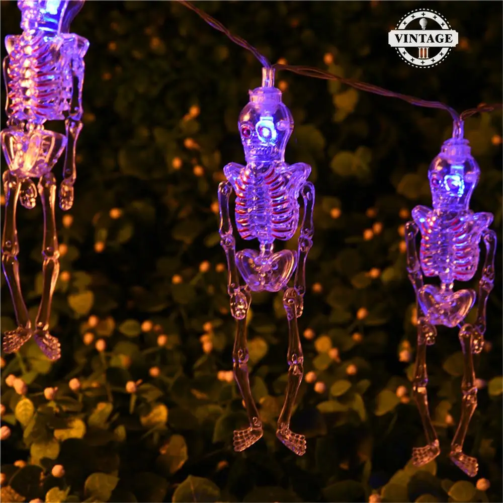 Хэллоуин украшения черепа гирлянда партия ночь 3 В скелет человека гирляндой