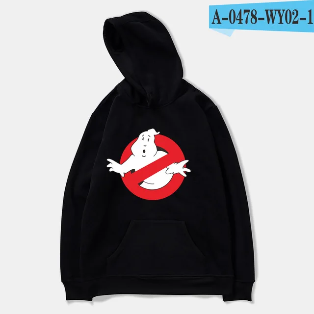 black Hot Sale Ghostbusters Hoodie Men/Women Fashion Casual Loose Black Sweatshirt Print Ghost busters Hip Hop Hoodie Streetwear - Цвет: black