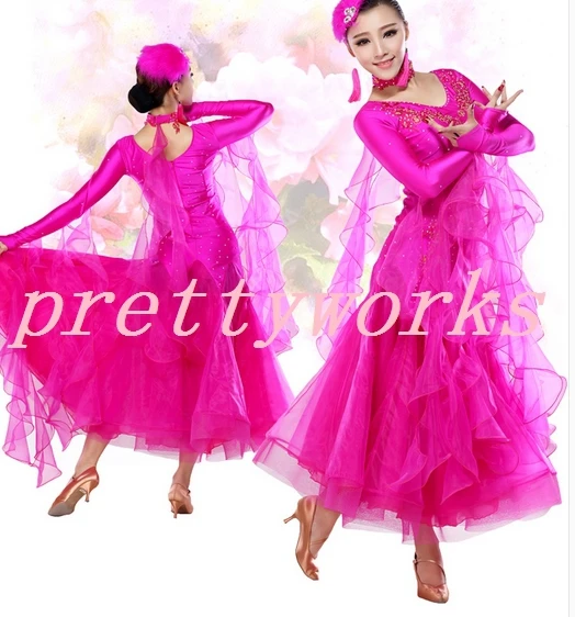 M XXL 6 цветов красный черный розовый зеленый синий современный для вальса бальных