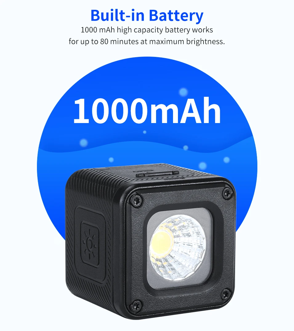 Ulanzi L1 Pro Водонепроницаемый мини светодиодный светильник с регулируемой яркостью для Gopro DSLR Dji Gimbal Универсальный мини-светильник для кемпинга велосипедный светильник ing