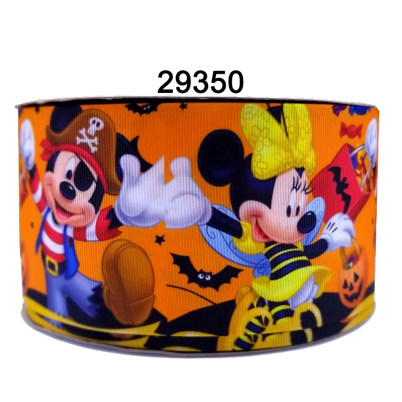 29350 50 ярдов в Размер Микки ленты напечатанные grosgrain ленты 28971 - Цвет: 29350