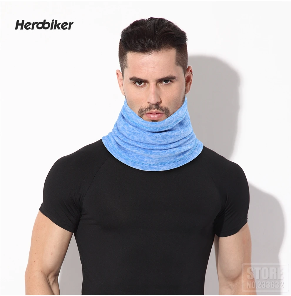 HEROBIKER мотоциклетная маска мотоциклетная грелка для шеи Зимняя Теплая Флисовая Балаклава Шапка капюшон мотоциклетная маска для верховой езды черная