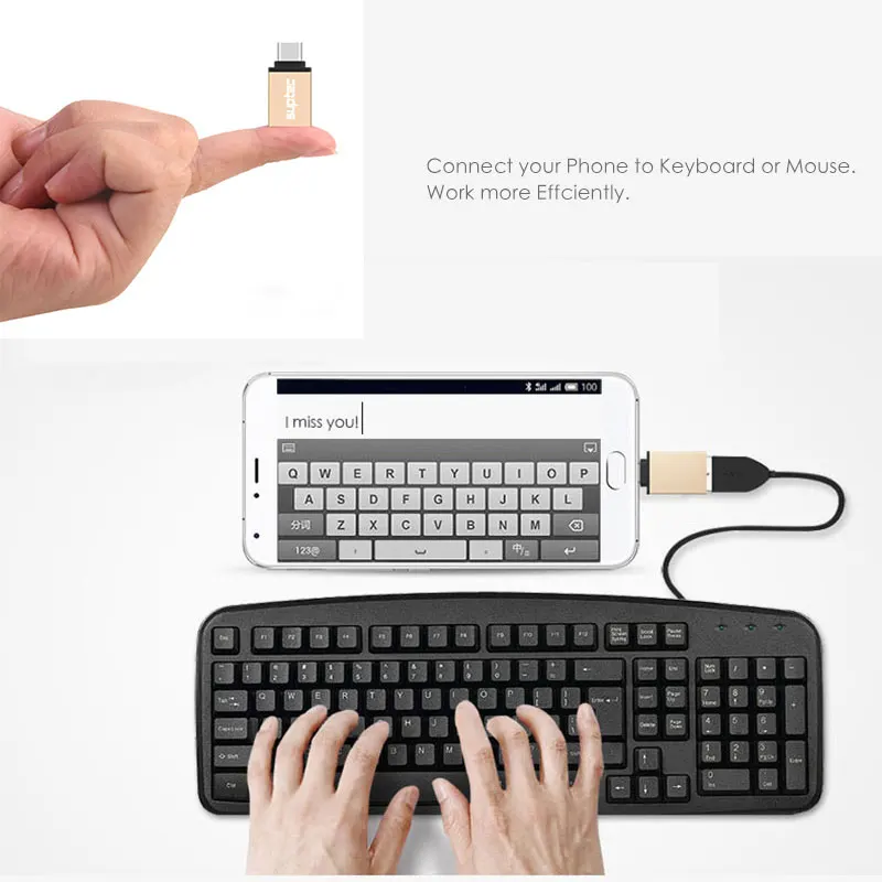 Suptec Тип USB-C мужчина к USB 3.0 Тип c OTG адаптер конвертер USB C разъем для MacBook Samsung S8 oneplus 3 Huawei P10 Meizu
