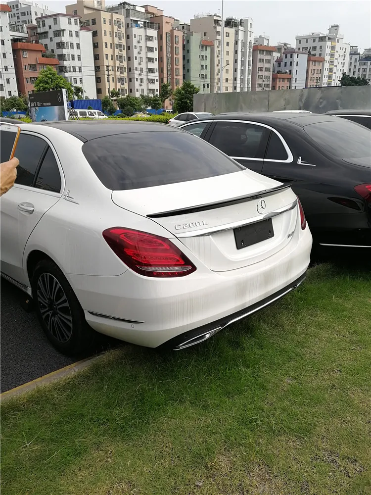 Для Benz W205 спойлер- c-класс C180 200 260 300 C63 высокое качество абс материал заднее крыло автомобиля Цвет задний спойлер