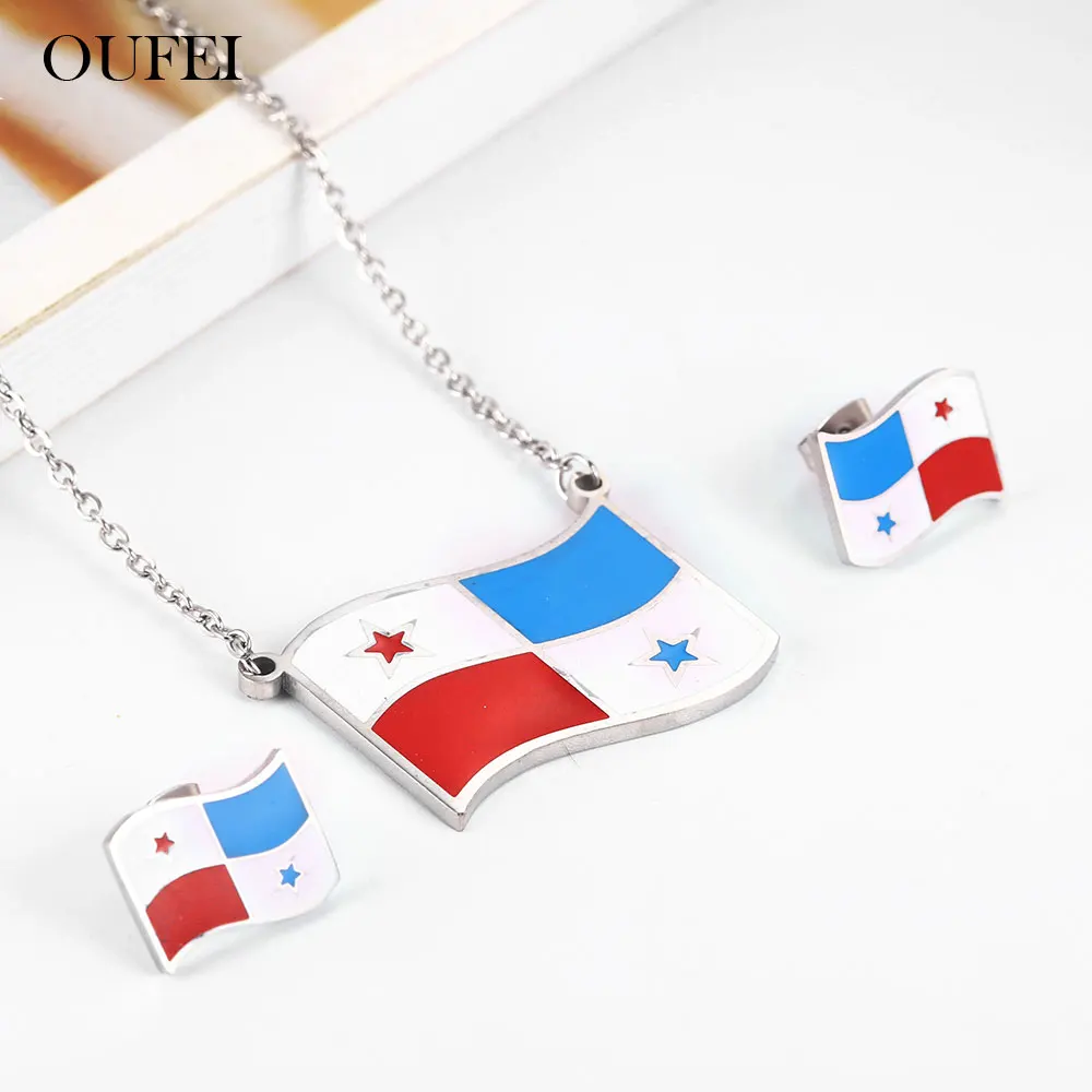 OUFEI ювелирные изделия из нержавеющей стали Женская мода 2019 Флаг ожерелье серьги
