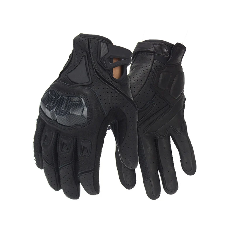 Мужские перчатки для мотокросса из перфорированной кожи черные красные