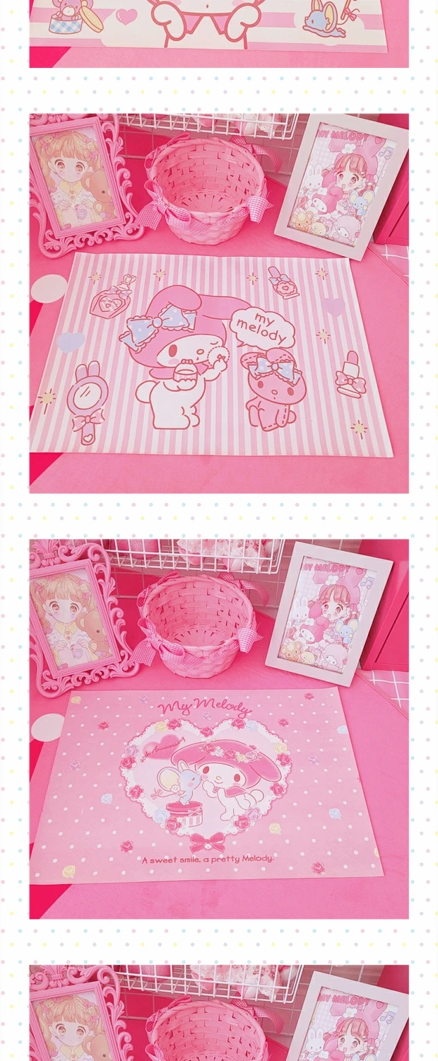 IVYYE розовый My Melody серия модные портативные настольные коврики колодки для хранения ПВХ мультфильм столовые приборы еда Ланч дома для женщин девочек