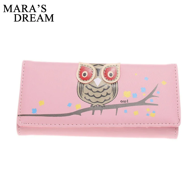 Mara's Dream, модный кошелек с рисунком совы, женские кошельки из искусственной кожи, держатель для карт, Длинные кошельки для девушек, милые кошельки с персонажами мультфильмов