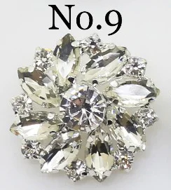 No.9 White LKERAN 28 мм 1 шт. модные стразы кристаллы пуговицы цветок хвостовик Кнопка DIY серебро Металл Швейные декоративные аксессуары для одежды - Цвет: No.9 White