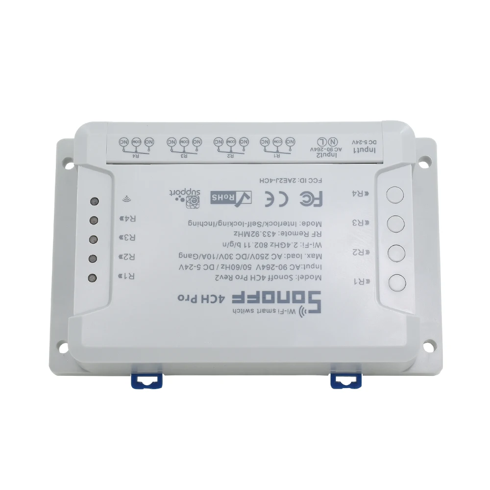 ITEAD SONOFF 4CH Pro R2 4 х канальный Din рейка крепление на включение/выключение Беспроводной автоматизации переключатель дистанционного Управление для умного дома 433 МГц