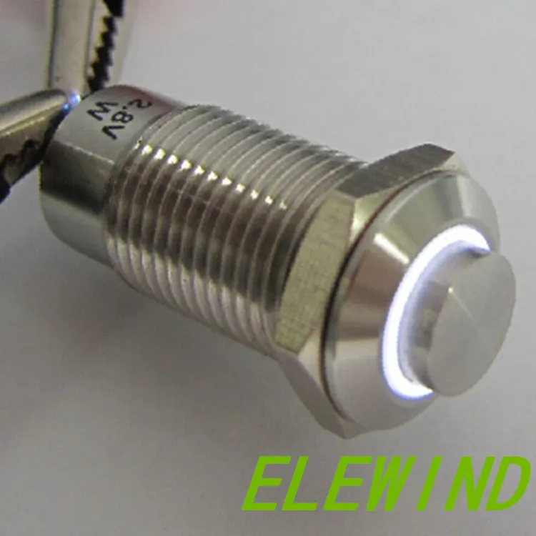 Кнопочный переключатель ELEWIND 12 мм Кольцо освещенное (PM121H-10ZE/J/W/2 8 В/с) |
