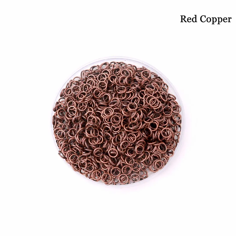 red copper 100 грамм, 4 мм, 5 мм, 6 мм, 7 мм, 8 мм, розовое золото, круглые железные кольца с одной петлей, аксессуары для изготовления ювелирных изделий, разъем - Цвет: red copper