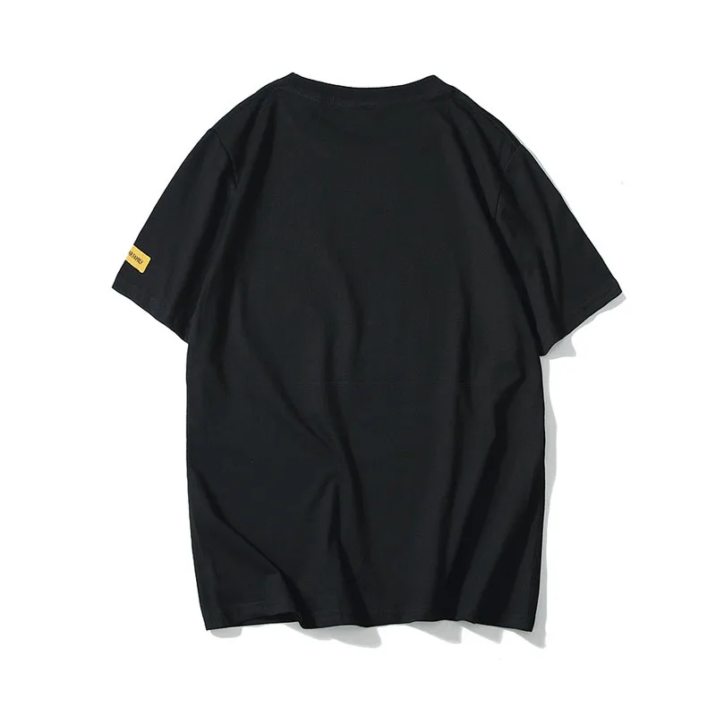 

2019 Spring and Summer new Brand High Quality English Printed Cotton Men's Loose Short Sleeved T-shirt