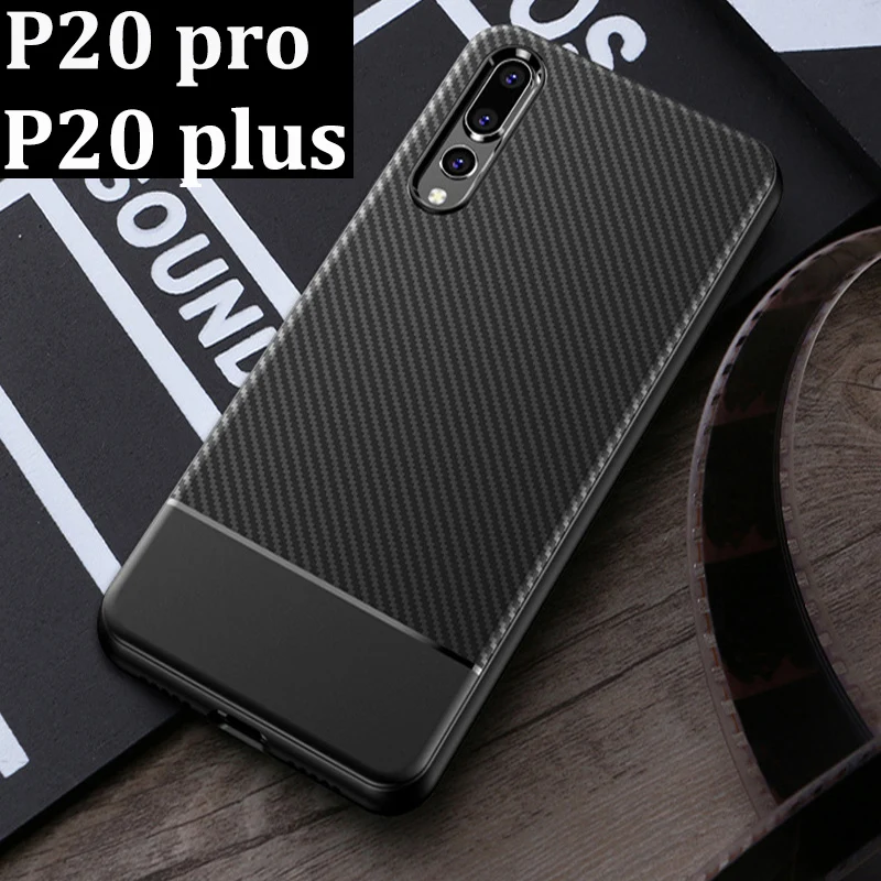 6.1&quot For Huawei P20 pro Case P20plus cover Carbon fiber soft Back phone case plus shell | Мобильные телефоны и