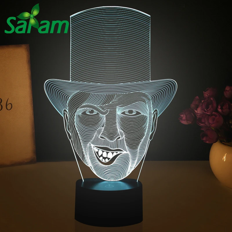 Бедный человек 7 цветов изменить 3D Ночные светильники Акриловые свет украшения
