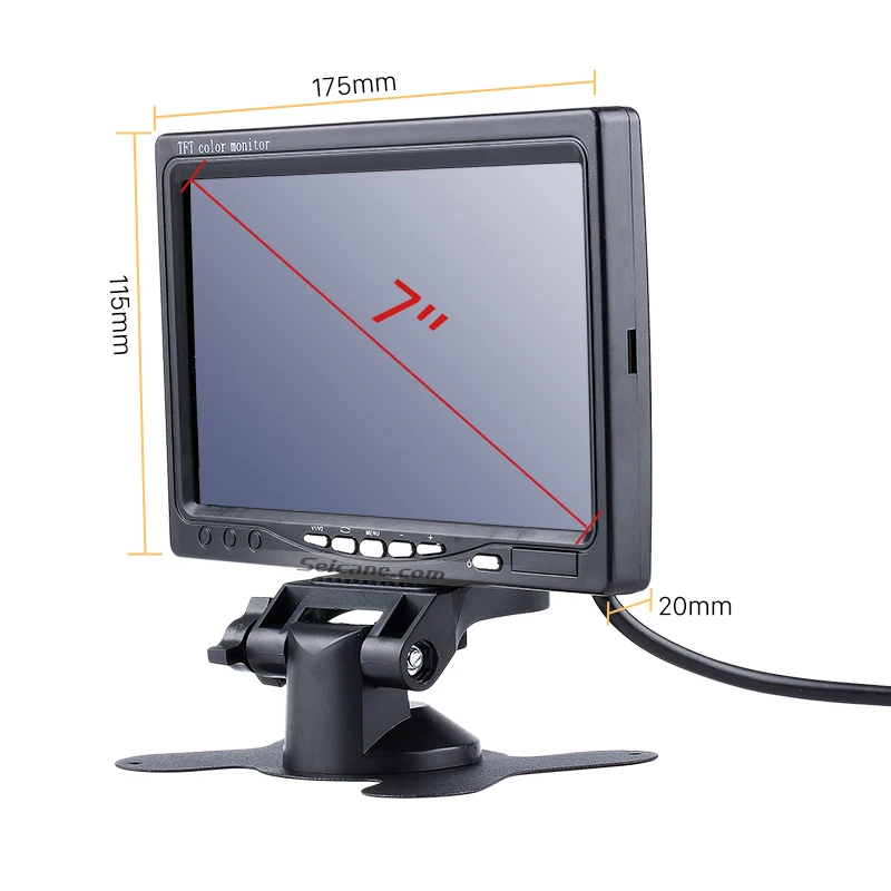 Seicane Универсальный 7 дюймовый HD 1024*600 TFT парковочный монитор система заднего вида