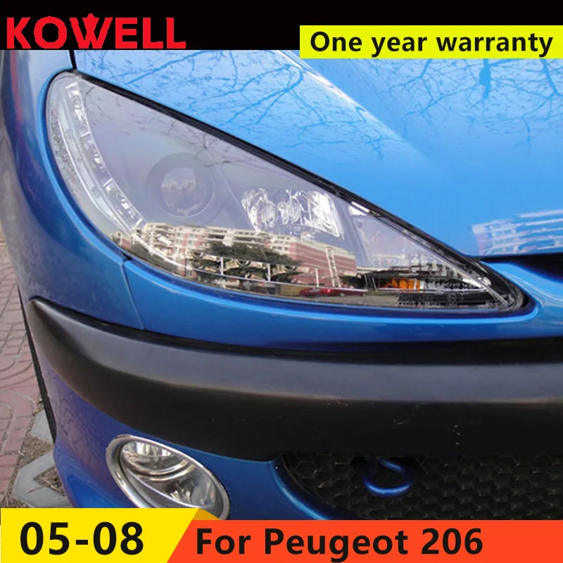 Автомобильный Стайлинг KOWELL для Peugeot 206 фары 2004 2008 V1 безопасные зрения лампы Angel