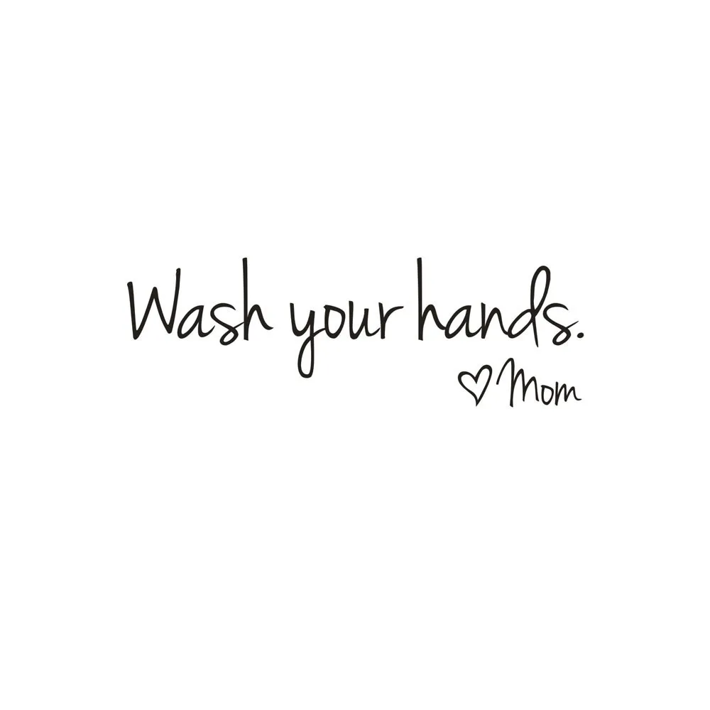 

Wall Sticker Wash Your Hands Mom Home Decor Sticker Decal Bedroom Stickers Vinyl Art Wall Stickers Home Decor Living Room #763