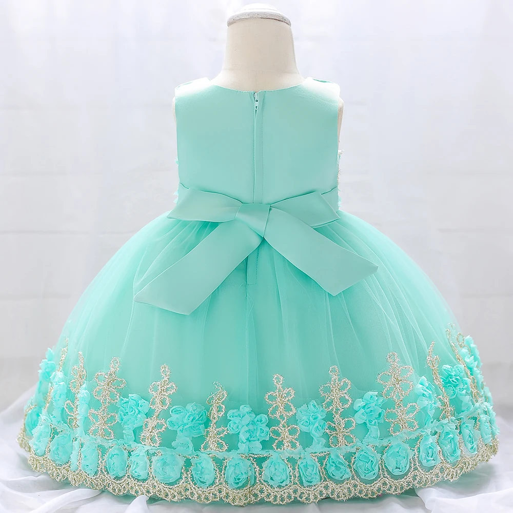 Летнее платье на крестины для маленьких девочек; vestido infantil; платье принцессы для первого дня рождения; свадебное платье; Одежда для девочек