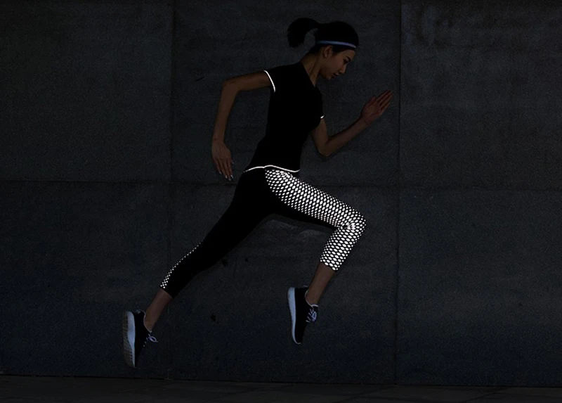 CrazyFit, спортивные женские колготки для фитнеса, йоги, отражающие, для ночного бега, Компрессионные Леггинсы, эластичная резинка на талии, лоскутные женские штаны