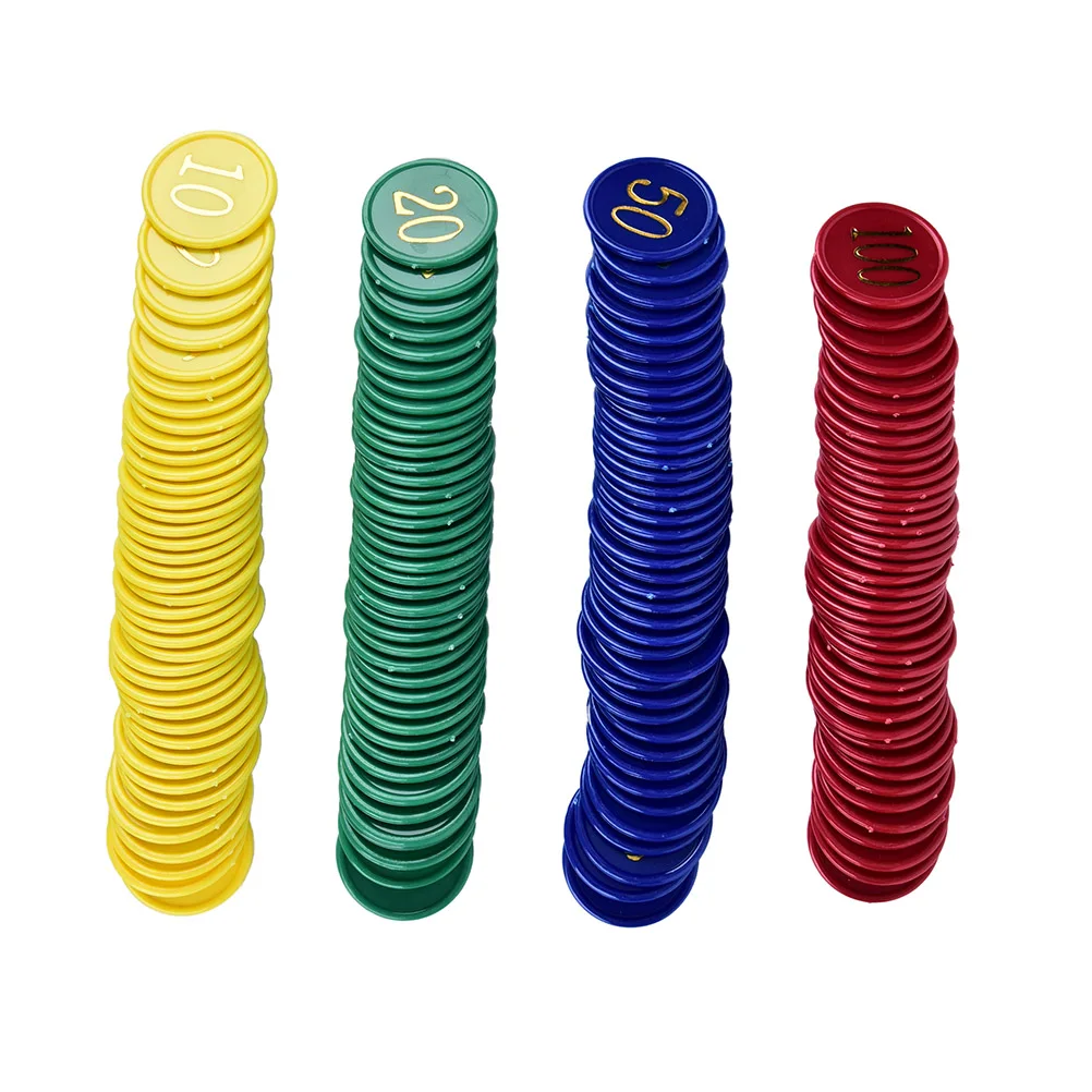 Пластиковый покерный чип с 4 золотыми большими цифрами 160 шт.|plastic poker chips|poker chipspoker