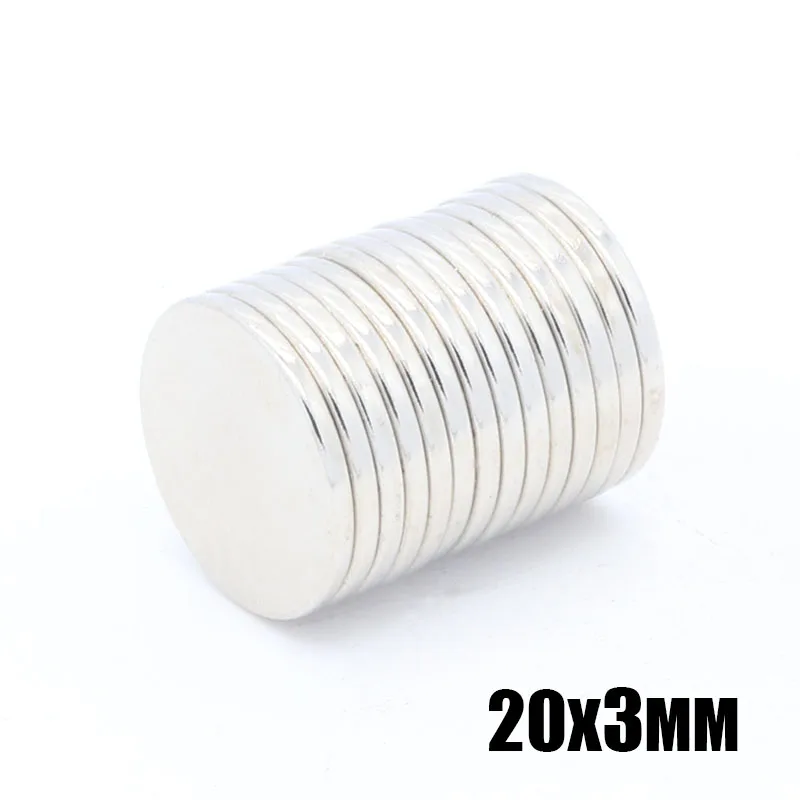 50 шт 20x3 мм супер мощные магнитные листы диск 20 x 3 сильные круглые магниты N35 NdFeB