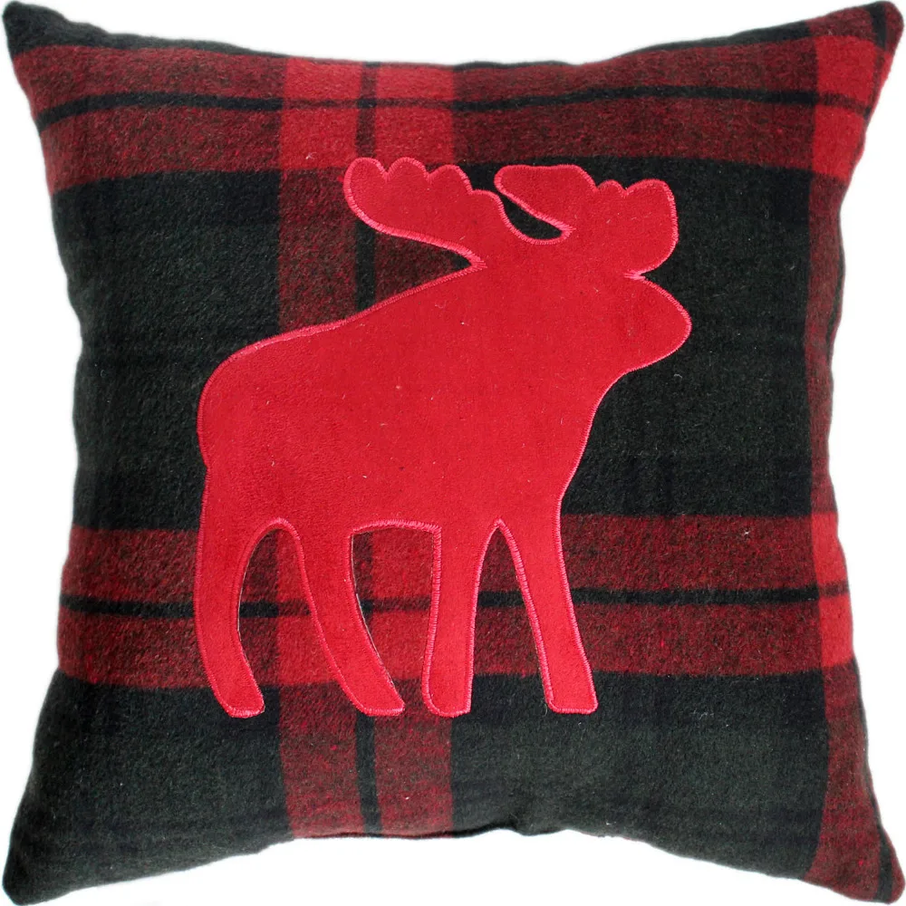 Бесплатная доставка наволочка в клетку с аппликацией для диванной подушки из