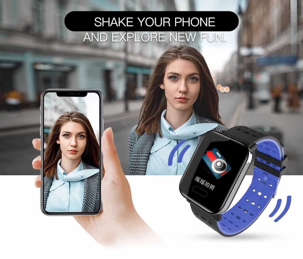 A6 умные часы кровяное Давление Фитнес трекером Smartwatch С Водонепроницаемый