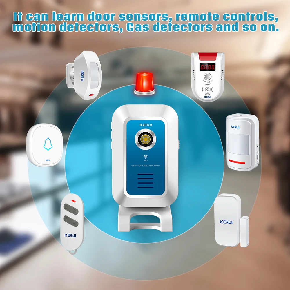 Беспроводной дверной звонок KERUI WM7, WiFi, дверной звонок, инфракрасный датчик движения, Android IOS APP, дверной звонок для магазина