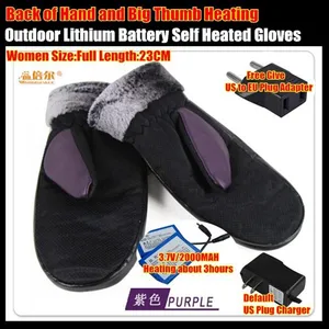 Умные перчатки с электроподогревом 2000 мАч, уличные ветрозащитные спортивные теплые лыжные варежки из искусственной кожи с самонагревом и литиевым аккумулятором