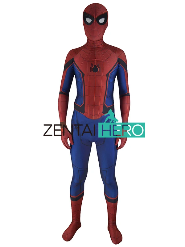 ZentaiHero 2017 костюм Человека-паука с 3D принтом Косплей Костюм зентай домашний на