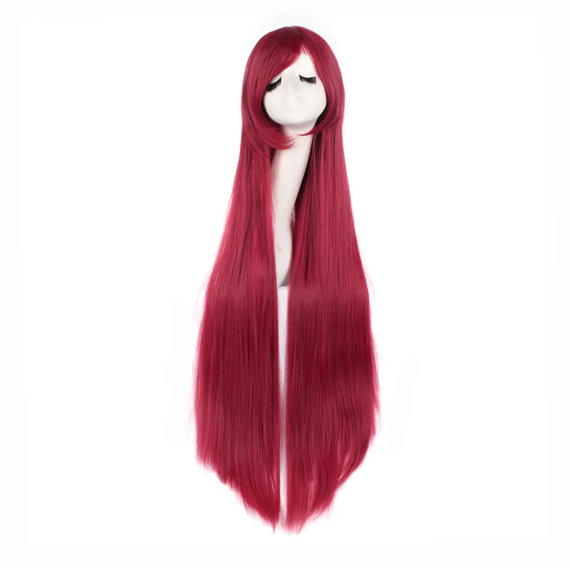 League of Legends Catherine Anime Game Costume Cosplay Wig Dark Red 100cm Straight Long Halloween Costumes Women Free Cap |
