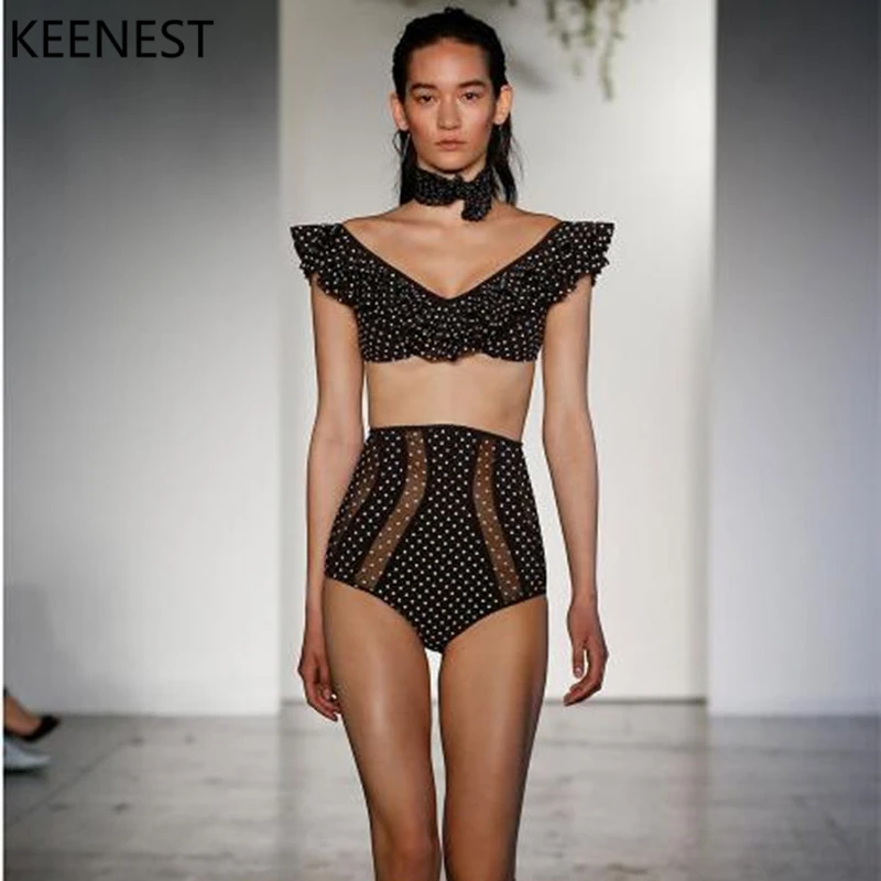 KEENEST 2019 сексуальный женский купальник с высокой талией пуш ап купальный костюм