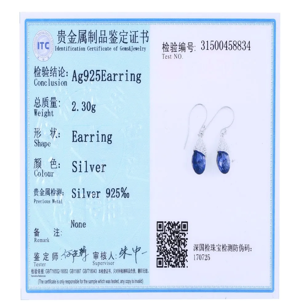Romantic Purple Crystal Water Drop Earrings S925 Sterling Silver Jewelry Cute Mushroom Dangle For Women Girls Jewellery | Украшения и