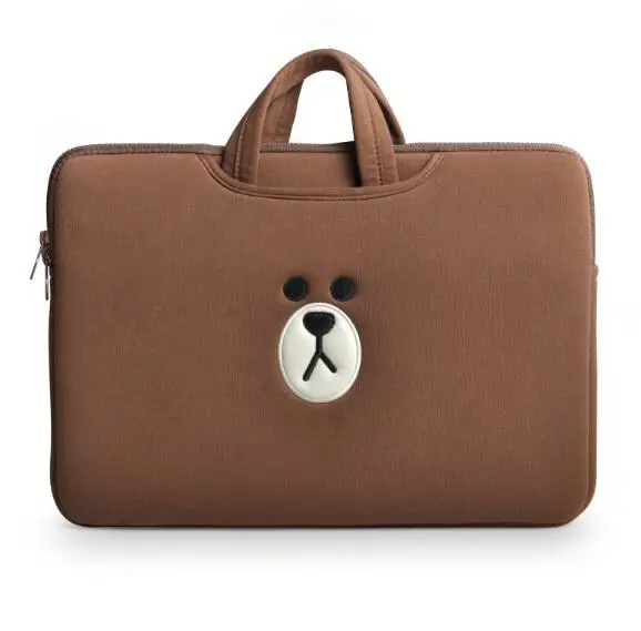 Коричневый медведь плюшевый мультфильм Милая Вышивка ударопрочный ноутбук