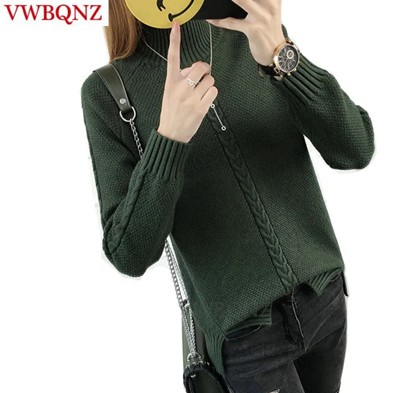 New Women Turtleneck Winter Warm Sweater 2021 Long Sleeve Loose Casual Knitted Sweaters And Pullovers Female Jumper Tops | Женская