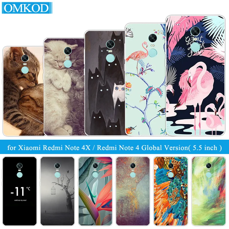 Для Xiaomi Redmi Note 4X 4 X Coque Фламинго задняя крышка для чехол глобальной версии