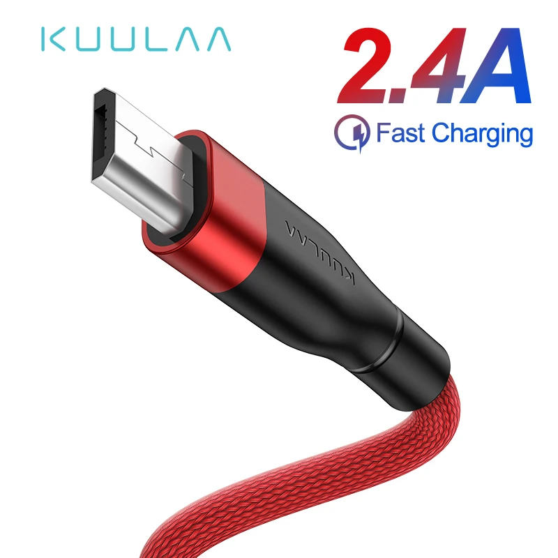 KUULAA mi cro USB кабель для Xiaomi mi Red mi Note 5 быстрое зарядное устройство mi croUSB шнур для зарядки и передачи данных для samsung S7 huawei Honor 8X