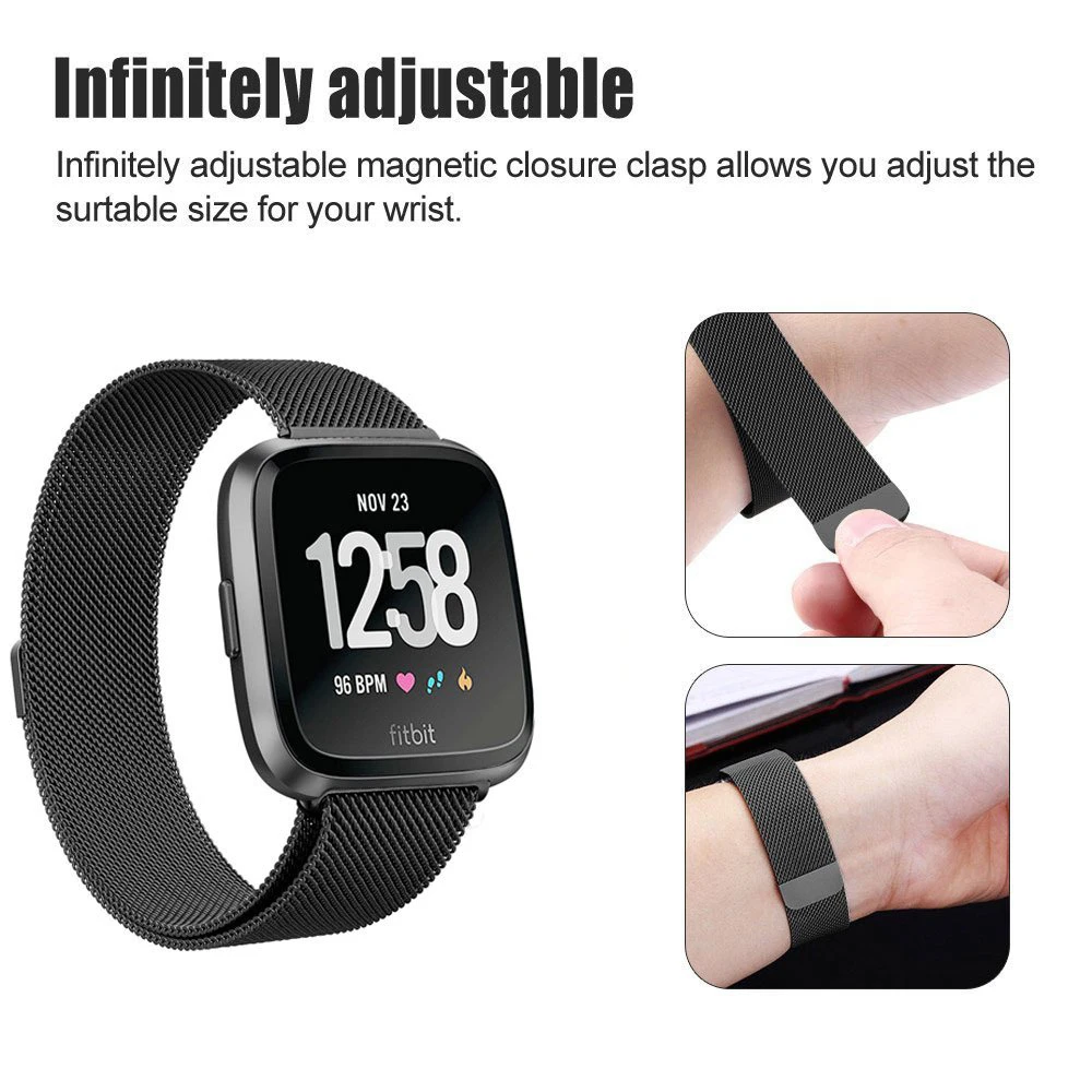 Essidi Миланский Браслет ремешок для Fitbit Versa 2 умный ремешок из нержавеющей стали часы петля Замена для Fitbit Versa Lite