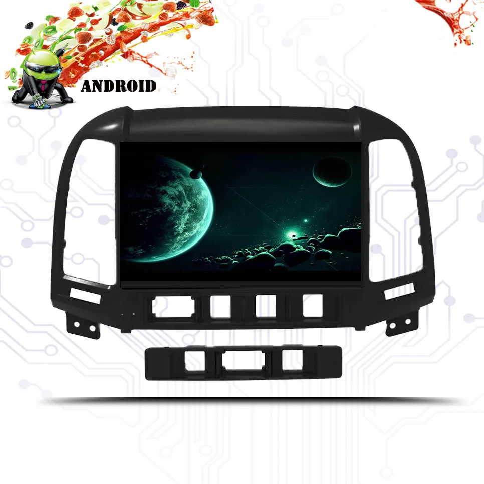 GPS навигационная система Android 10 0 автомобильный DVD для Hyundai Santa Fe 3/4 отверстия 2006 | Автомагнитолы -32951296107