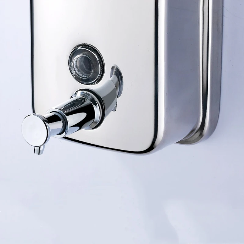 Liquid Soap Dispensers 1000ML Wall Mounted Stainless Steel Dispenser Washroom Kitchen Bathroom Shower A08-602 | Обустройство дома