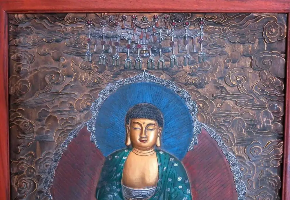 44 &quotКитайский тибетский деревянный Медный позолоченный серебряный тонкий Будда